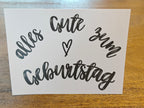 Alles Gute zum Geburtstag  modern black and white Birthday Greeting Cards - German - single or set