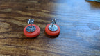 Letter M initial earrings - polymer clay studs