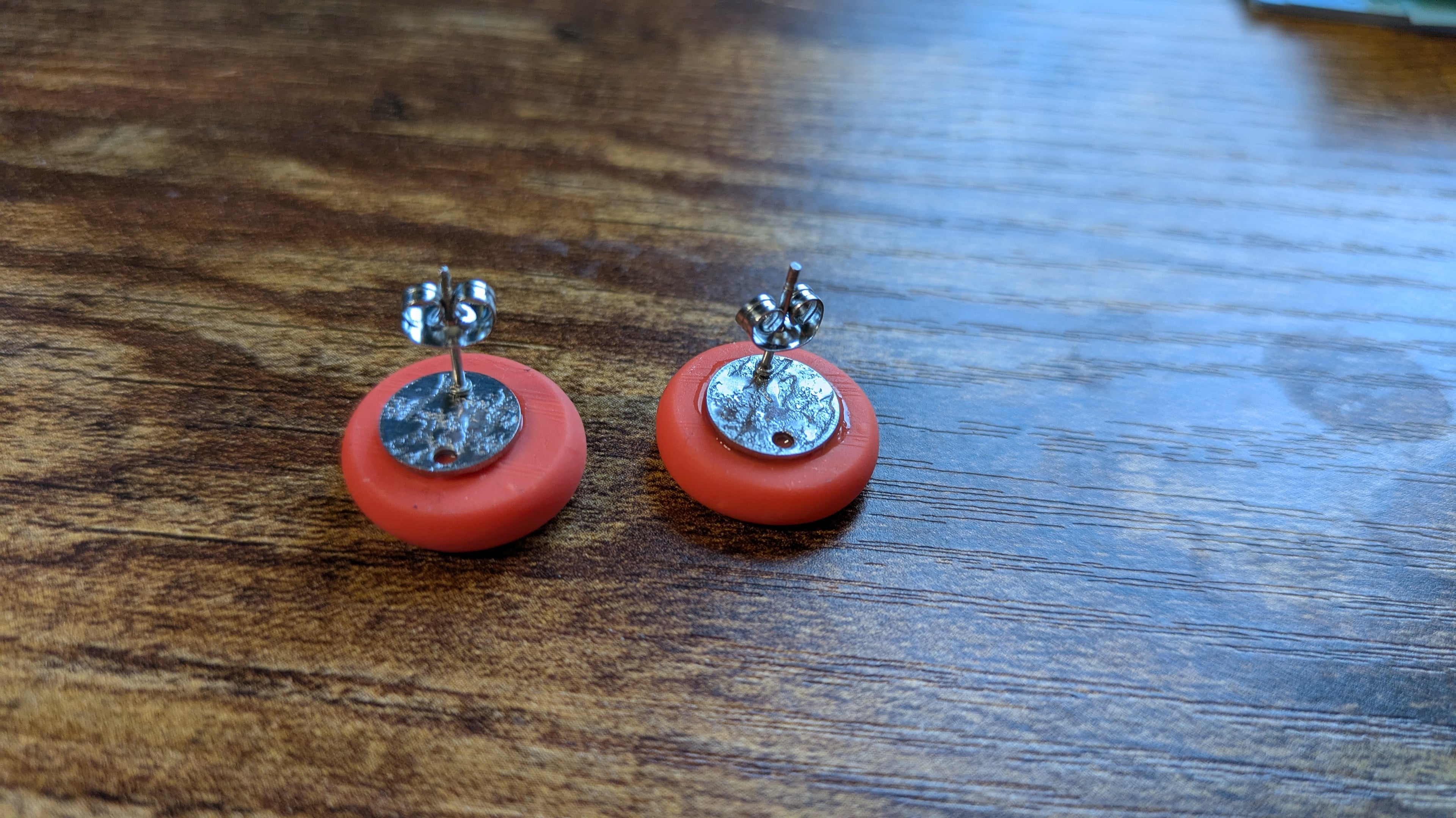 Letter M initial earrings - polymer clay studs