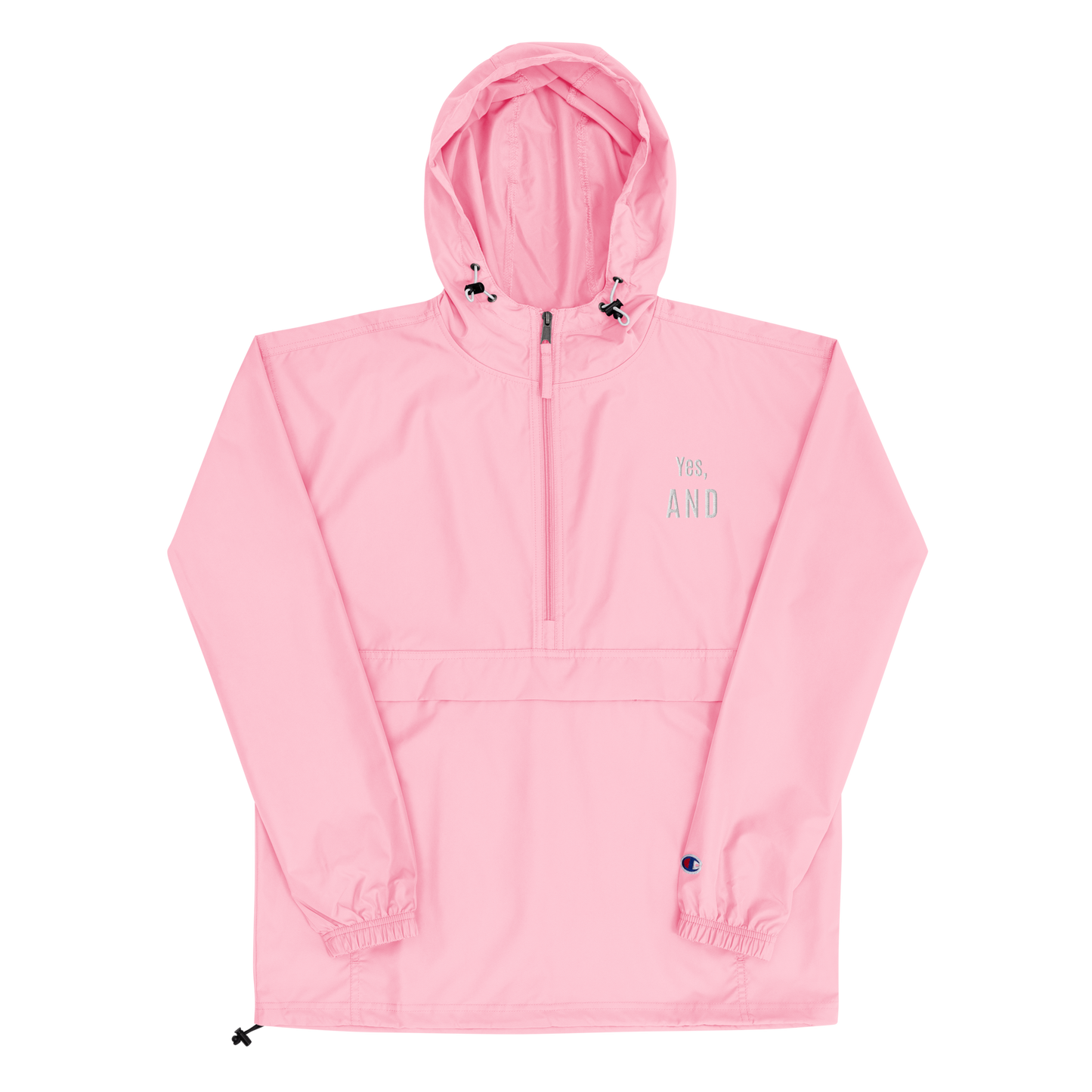 Yes, AND Embroidered Champion Packable Jacket, for improv lovers