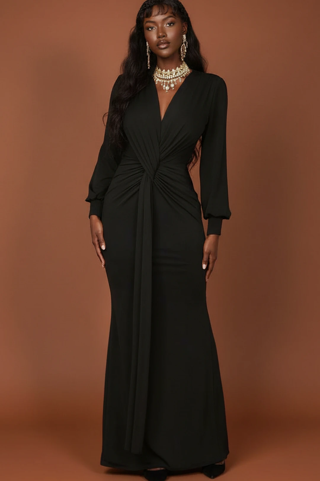 Beautiful Black Long Dress by Social Butterfly Collection