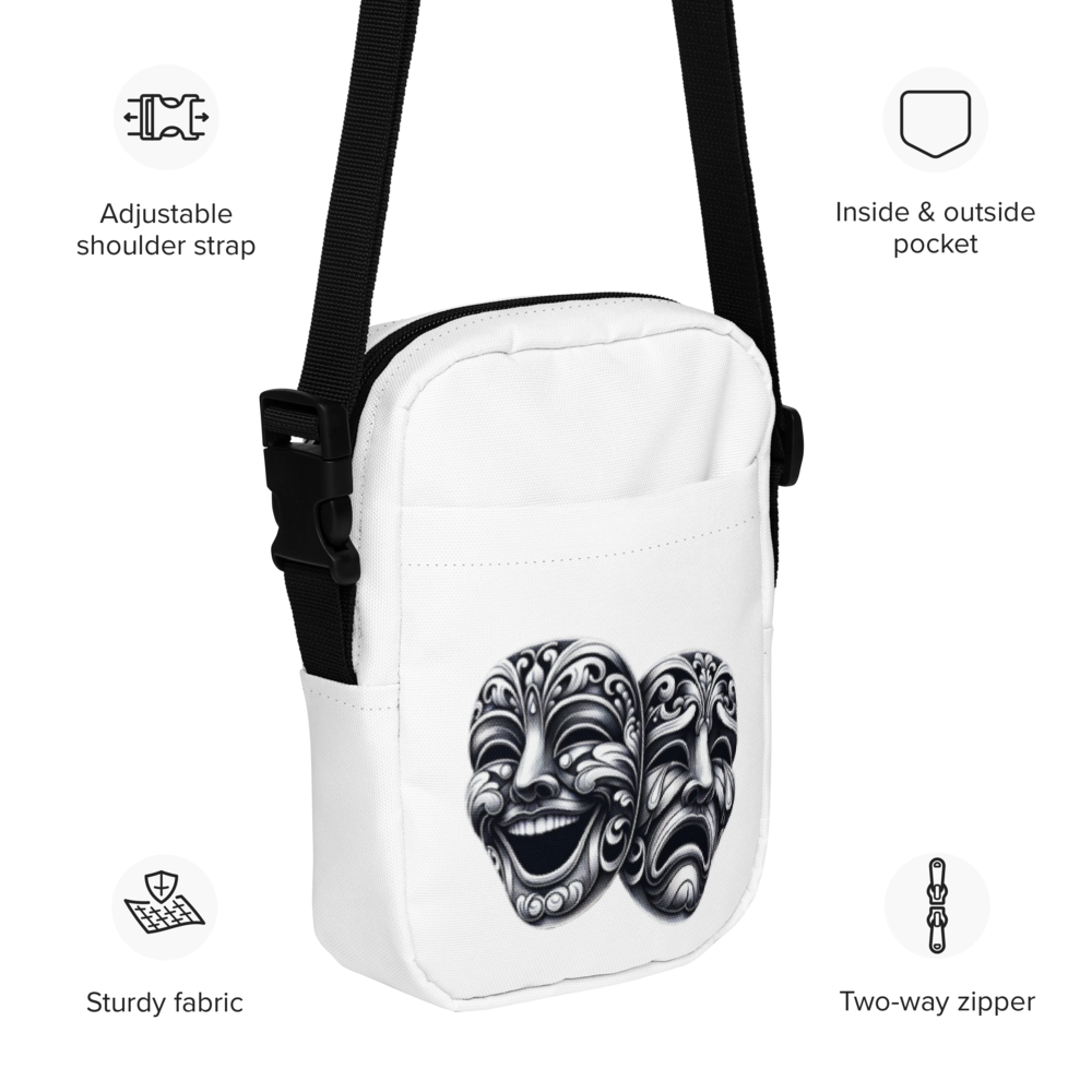 Drama masks crossbody bag
