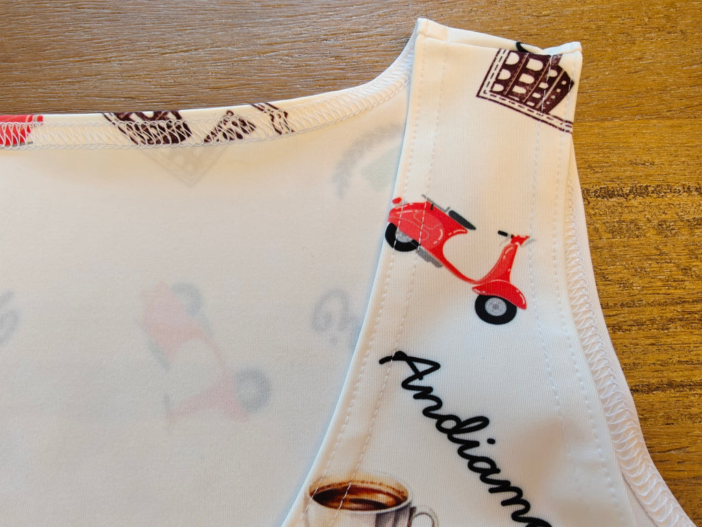 Italian chic Bodycon dress - Italian flag, espresso cup, Italian phrases, electric scooter and Rome stamp