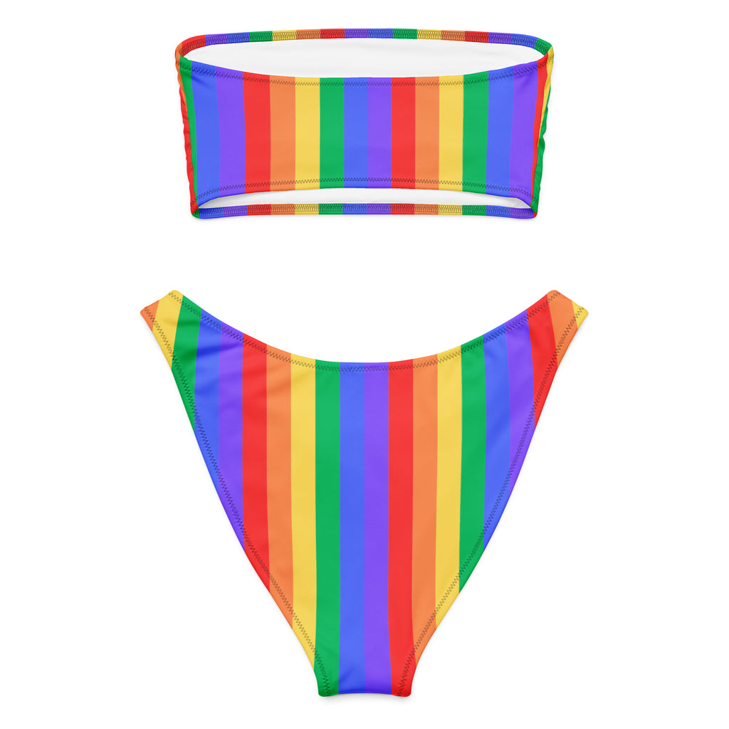 Rainbow Recycled bandeau bikini