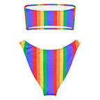 Rainbow Recycled bandeau bikini by La Vie Bien