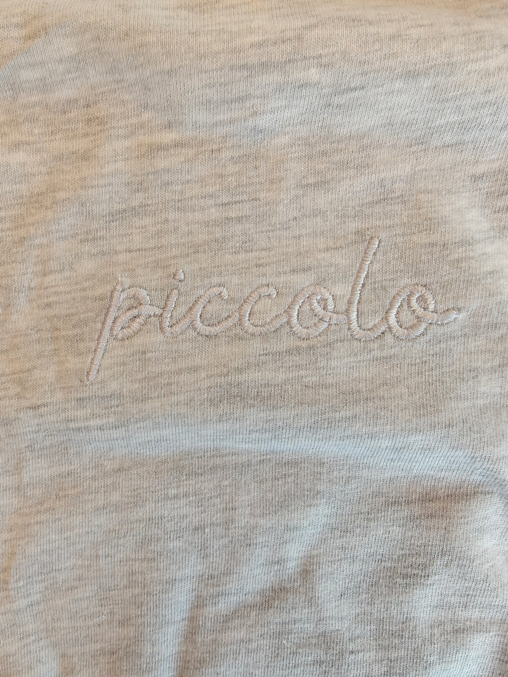 Piccolo Italian embroidered Baby jersey bodysuit, minimalist Italian baby shower outfit