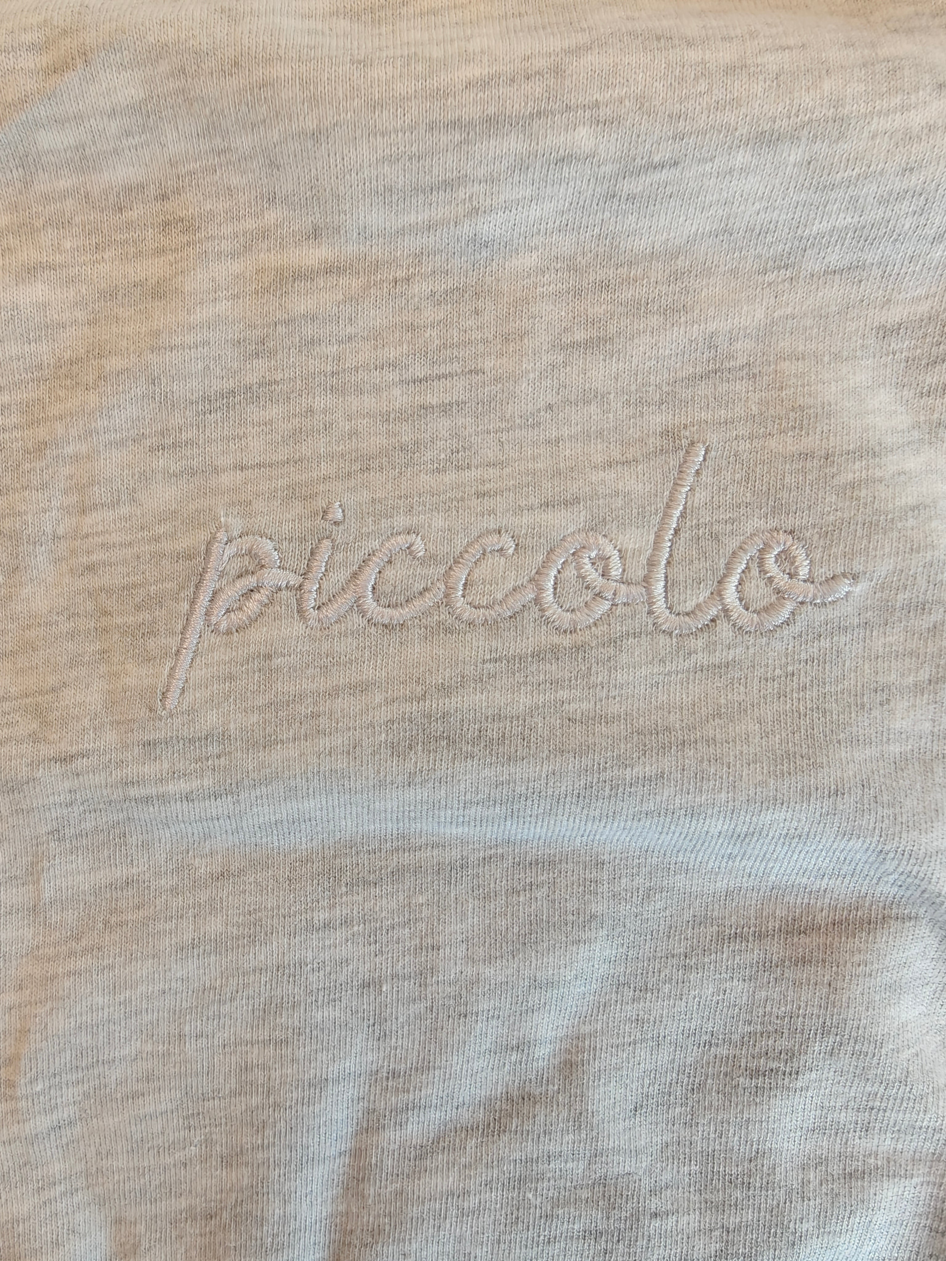 Piccolo Italian embroidered Baby jersey bodysuit, minimalist Italian baby shower outfit