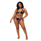 Rainbow color splash recycled string bikini - black by La Vie Bien