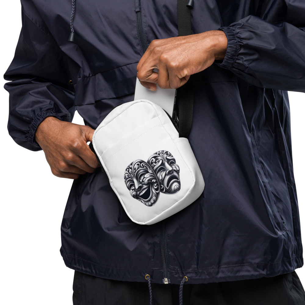 Drama masks crossbody bag