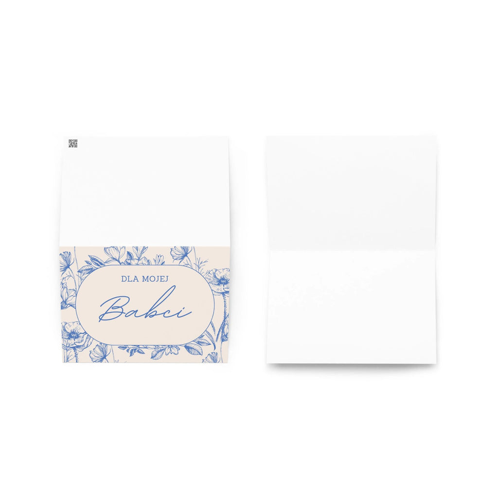 Dla mojej babci Polish grandmother birthday Greeting card, elegant floral design with envelope included by La Vie Bien