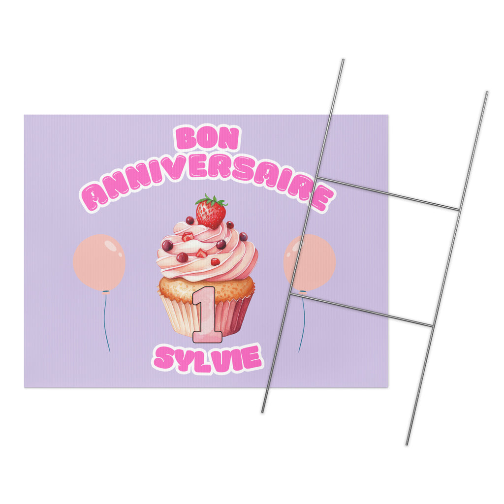 Bon anniversaire first birthday Yard sign