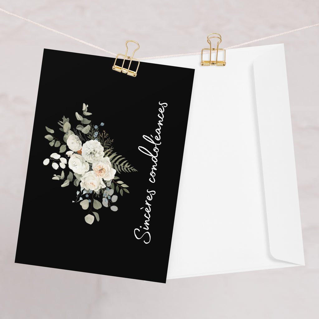 Sincères condoléances French sympathy Greeting card - La Vie Bien - Card for loss of family - Card for loss of friend