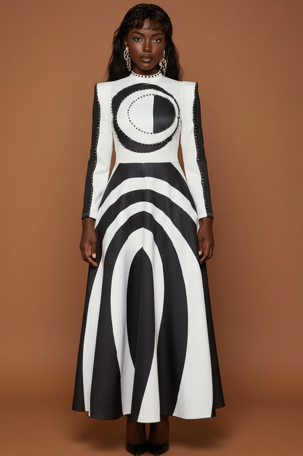 Black White Abstract Print Dress by Social Butterfly Collection