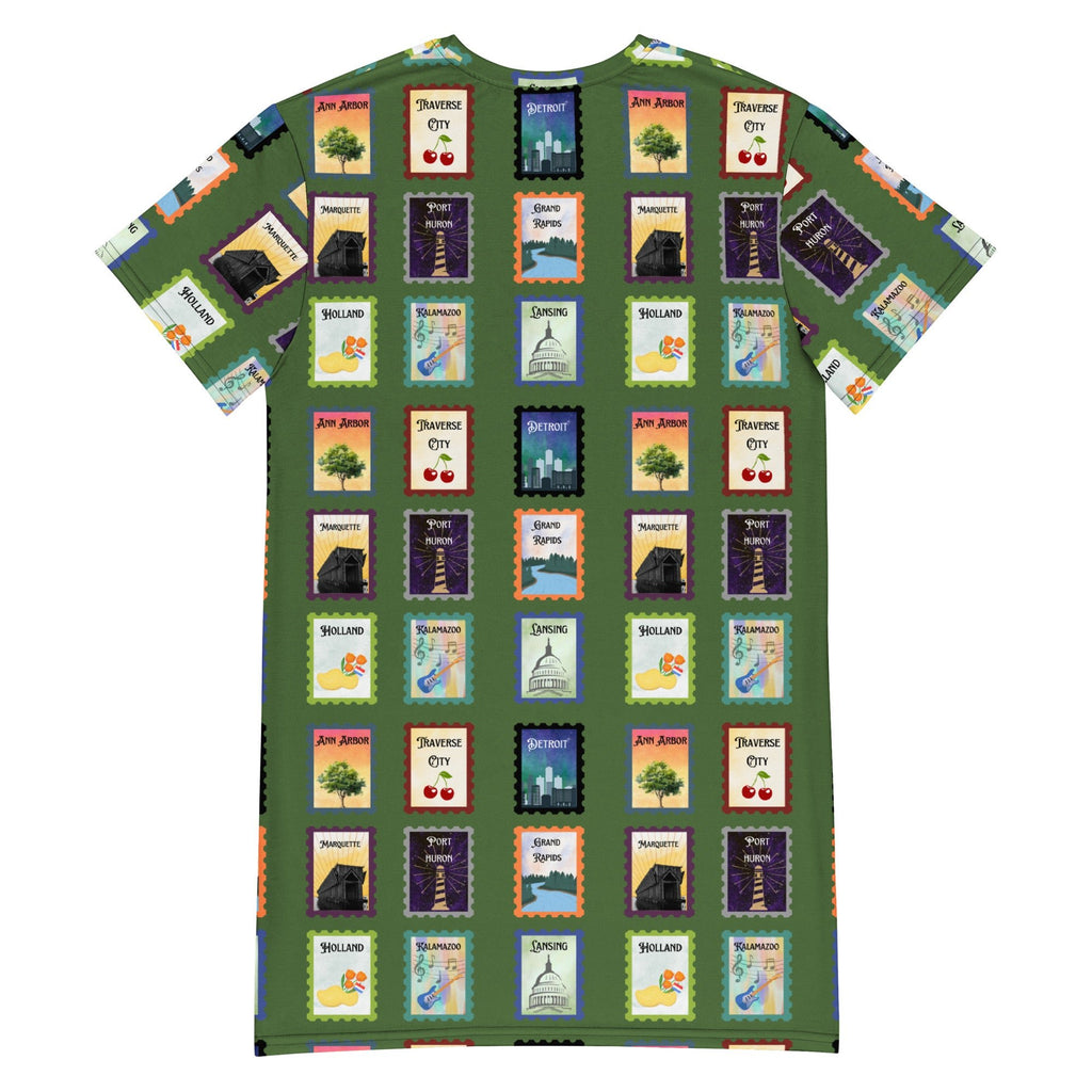 Michigan cities - Green T-shirt dress