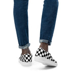 Men’s checkered black and white slip-on canvas shoes by La Vie Bien