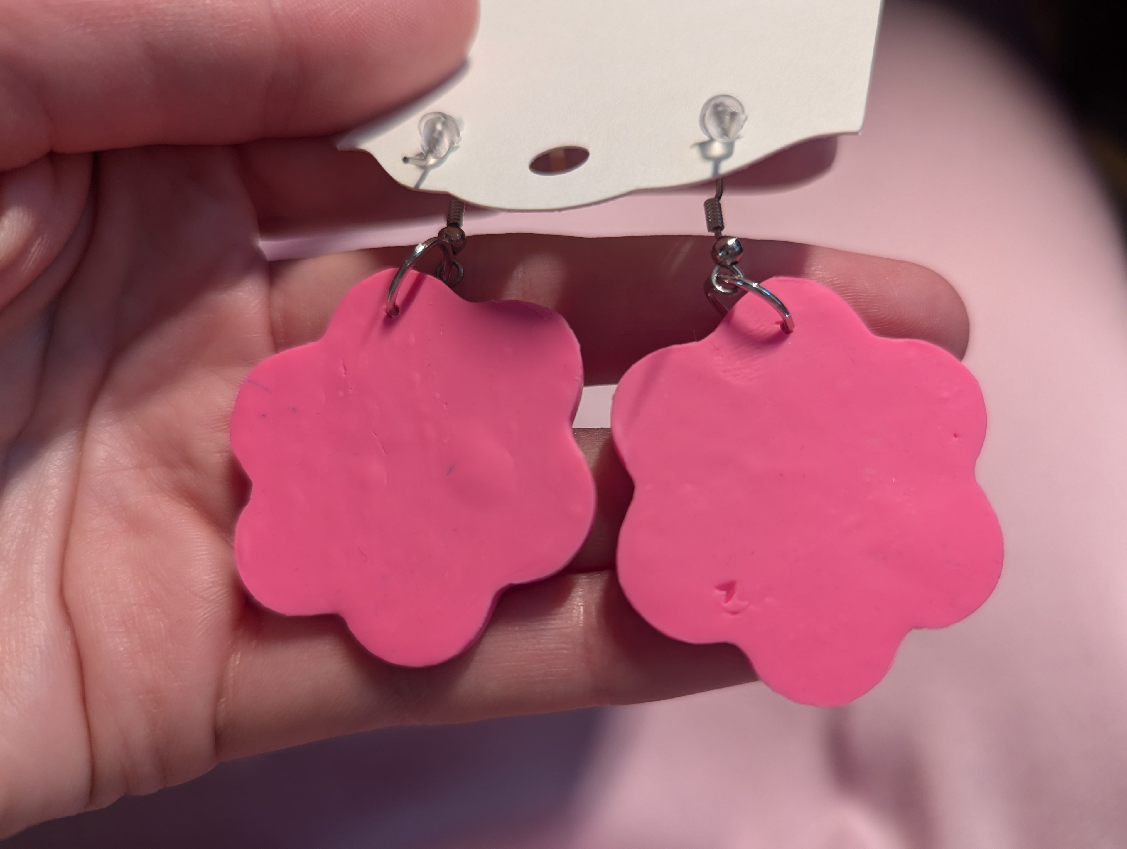 Bonjour polymer clay earrings, French language gift