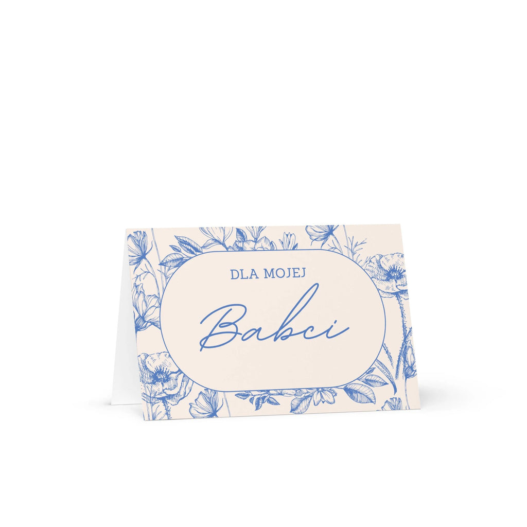 Dla mojej babci Polish grandmother birthday Greeting card, elegant floral design with envelope included by La Vie Bien