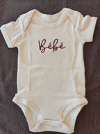 Bébé French embroidered Organic cotton baby one piece for francophone baby showers
