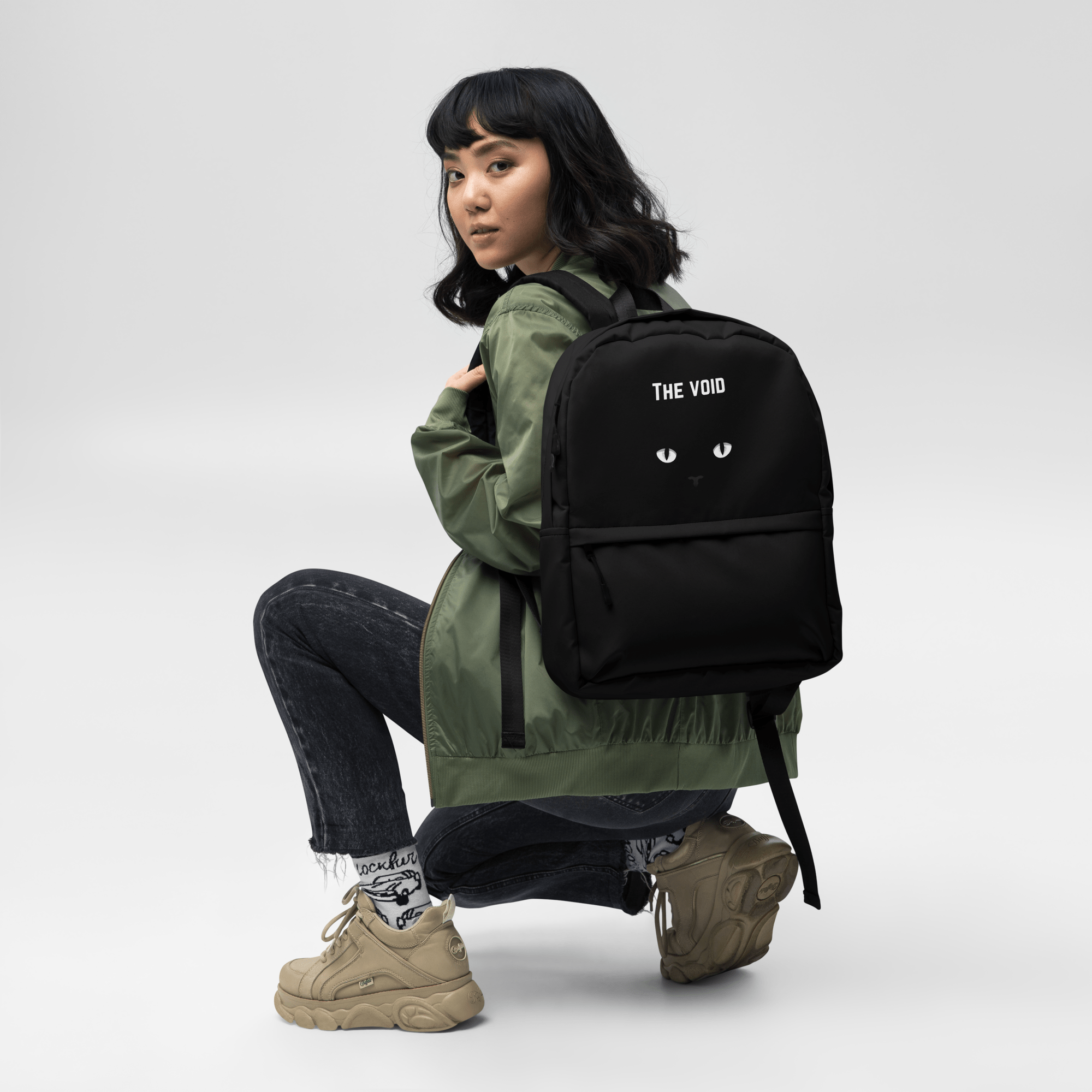 The Void Black cat eyes Backpack