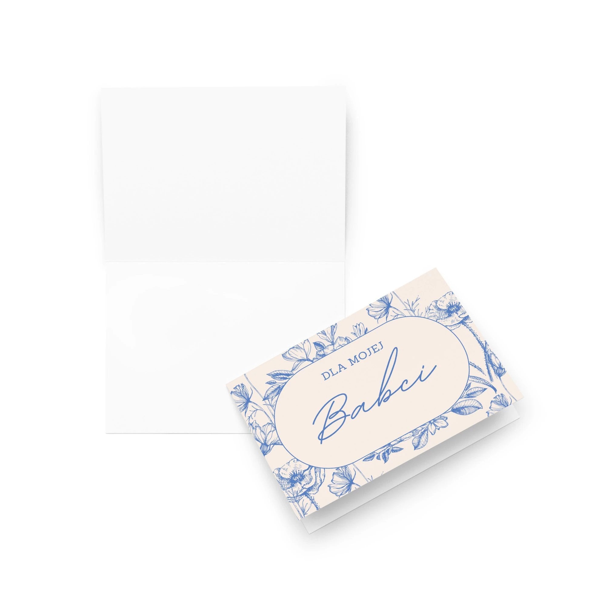 Dla mojej babci Polish grandmother birthday Greeting card, elegant floral design with envelope included by La Vie Bien