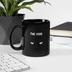 The Void Black Cat Glossy Mug by La Vie Bien