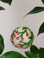 Hand Felted Wool Ball Ornament - Berry Spray by Ash & Rose