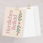 Herzliches Beileid German sympathy card, blank inside with envelope