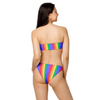 Rainbow Recycled bandeau bikini by La Vie Bien