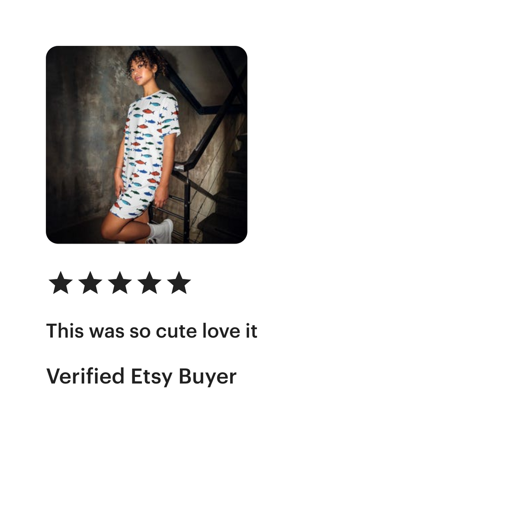 Sardines pattern T-shirt dress for beach wear