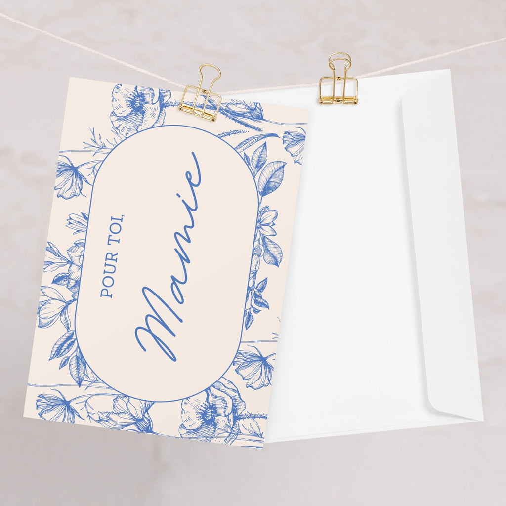 Pour toi, mamie French grandma birthday Greeting card with envelope for special occasions by La Vie Bien