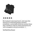 Je suis épuisé Tee shirt, gift for French speakers, funny French tee, mental health, tee shirt français, i am exhausted grammar apparel