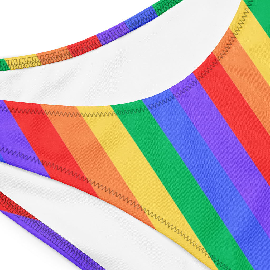 Rainbow Recycled bandeau bikini