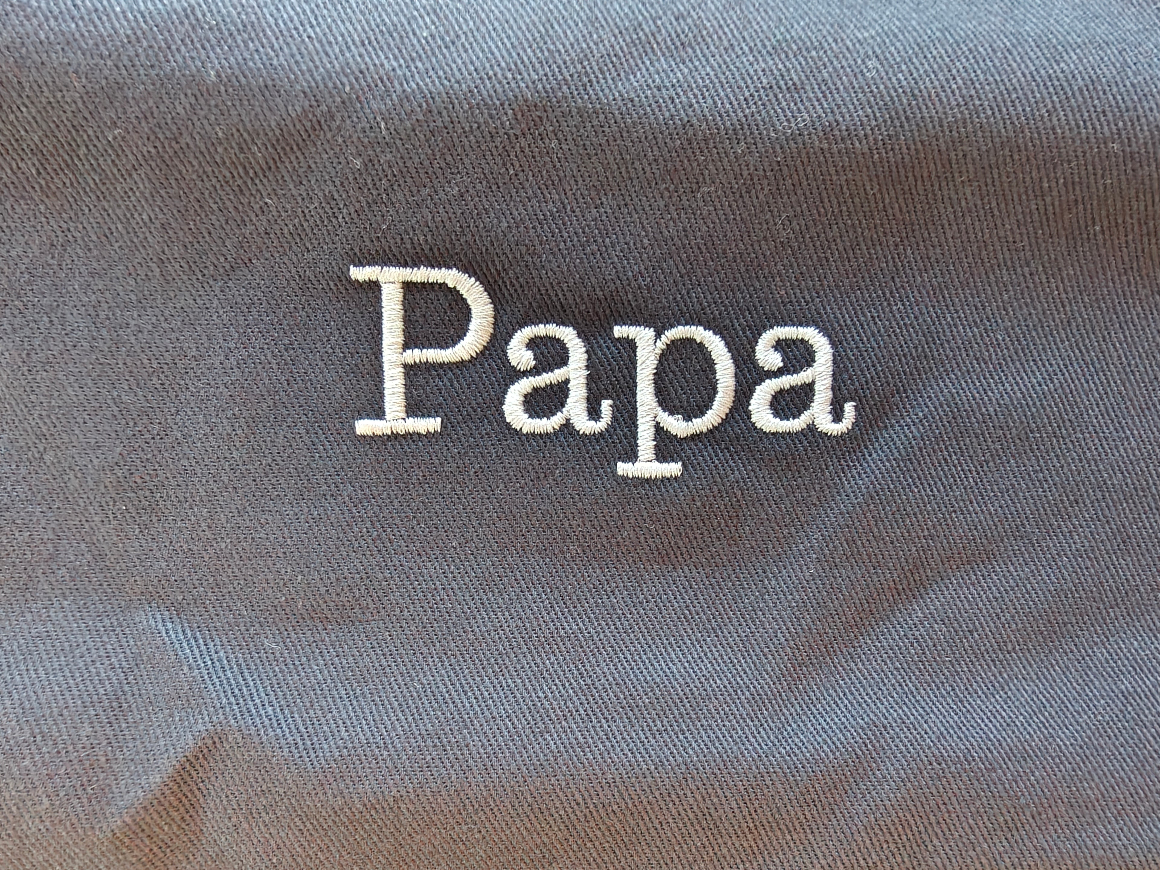 Papa (Dad) embroidered Organic cotton apron, gift for Dad's birthday or Father's Day