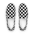 Men’s checkered black and white slip-on canvas shoes by La Vie Bien