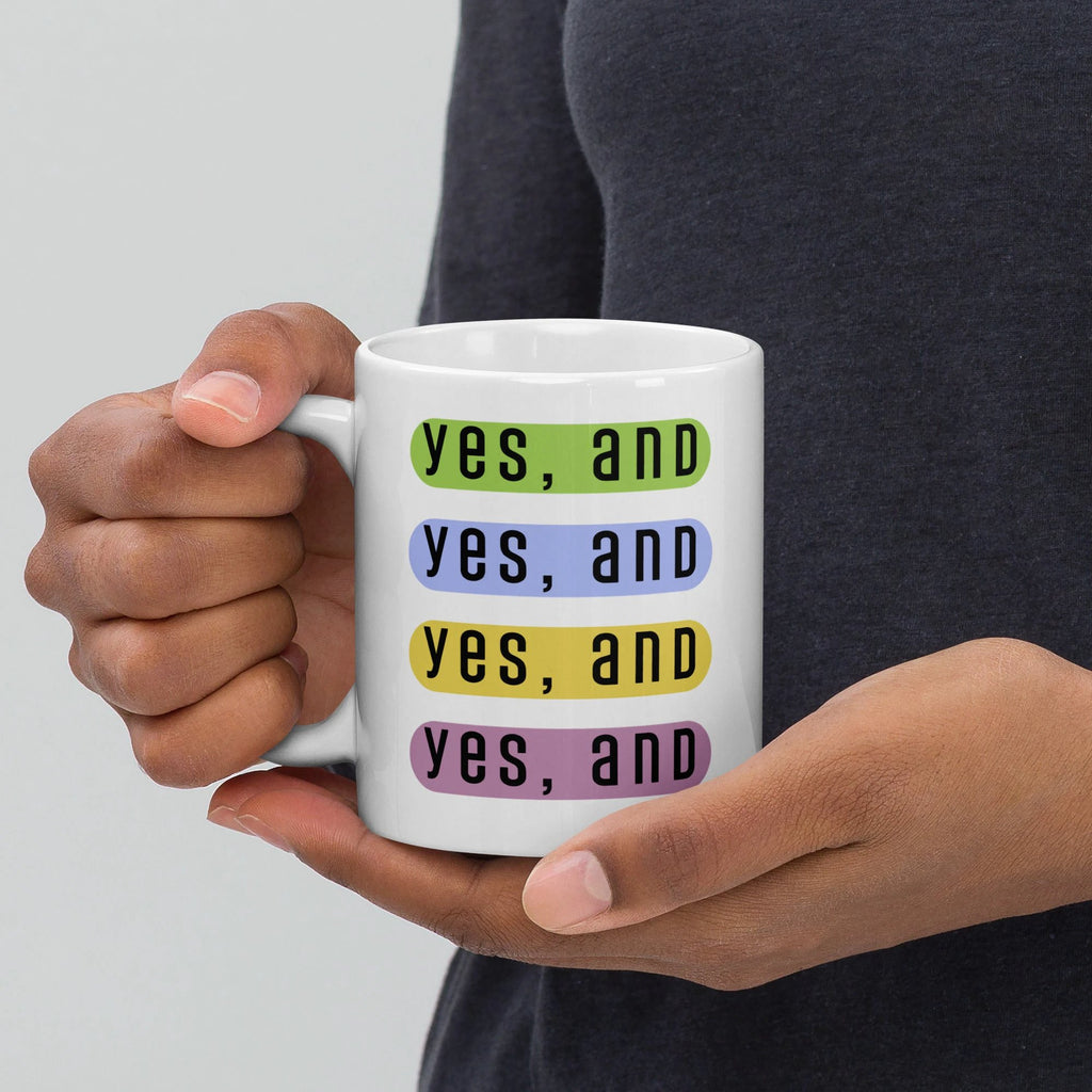 Yes, and modern design glossy mug by La Vie Bien