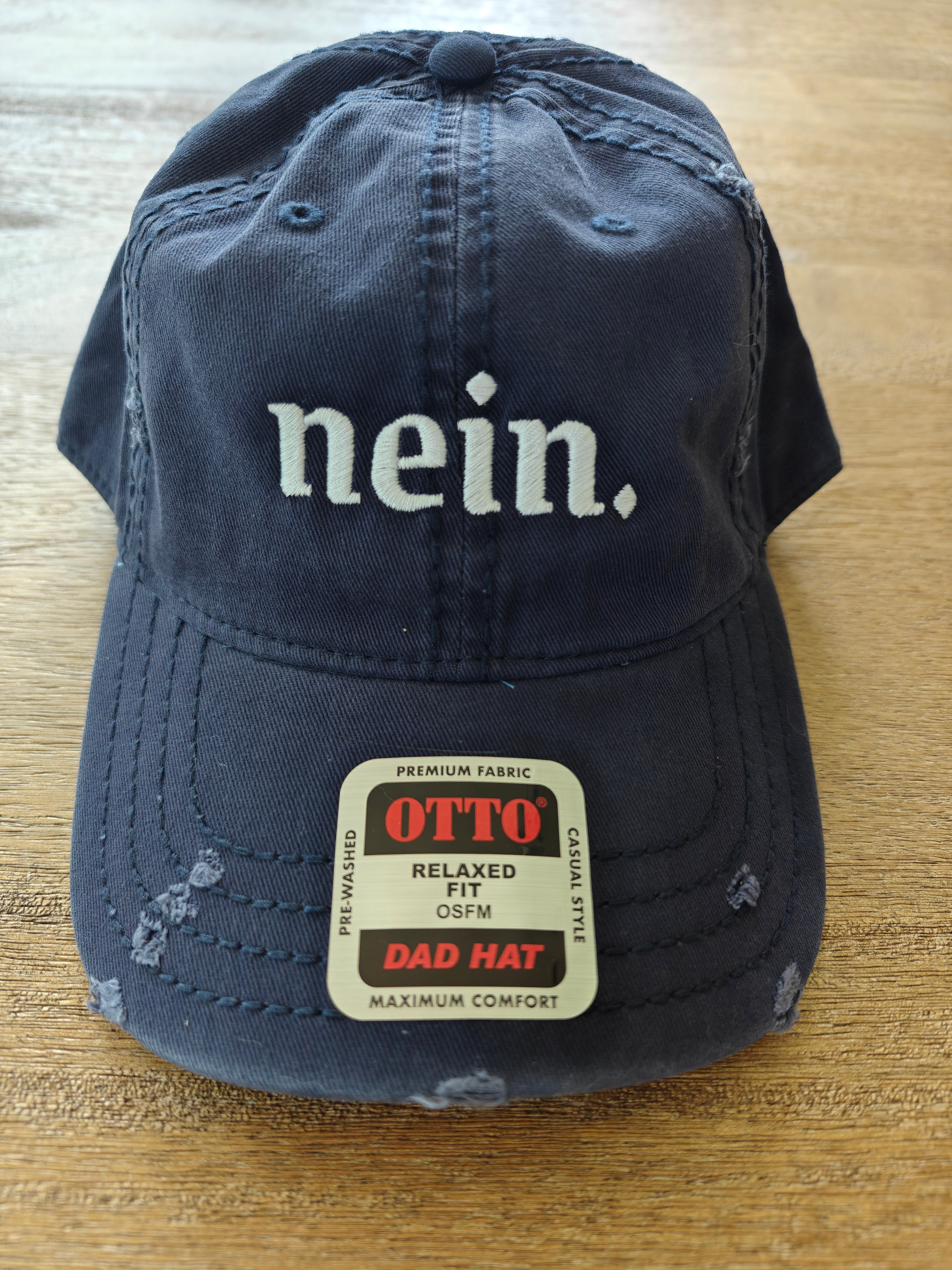 Nein. German embroidered baseball Hat - funny distressed trucker cap for German speakers