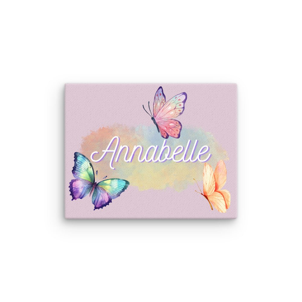Customizable Butterfly name wall canvas
