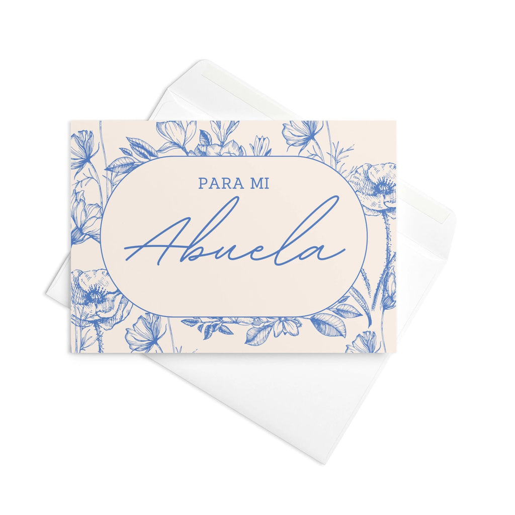 Para mi abuela Spanish Grandma birthday Greeting card, elegant floral design with envelope included by La Vie Bien