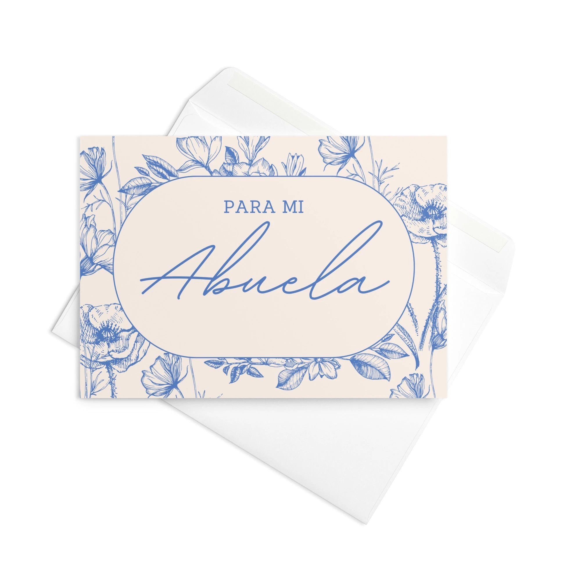 Para mi abuela Spanish Grandma birthday Greeting card, elegant floral design with envelope included by La Vie Bien