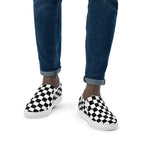 Men’s checkered black and white slip-on canvas shoes by La Vie Bien