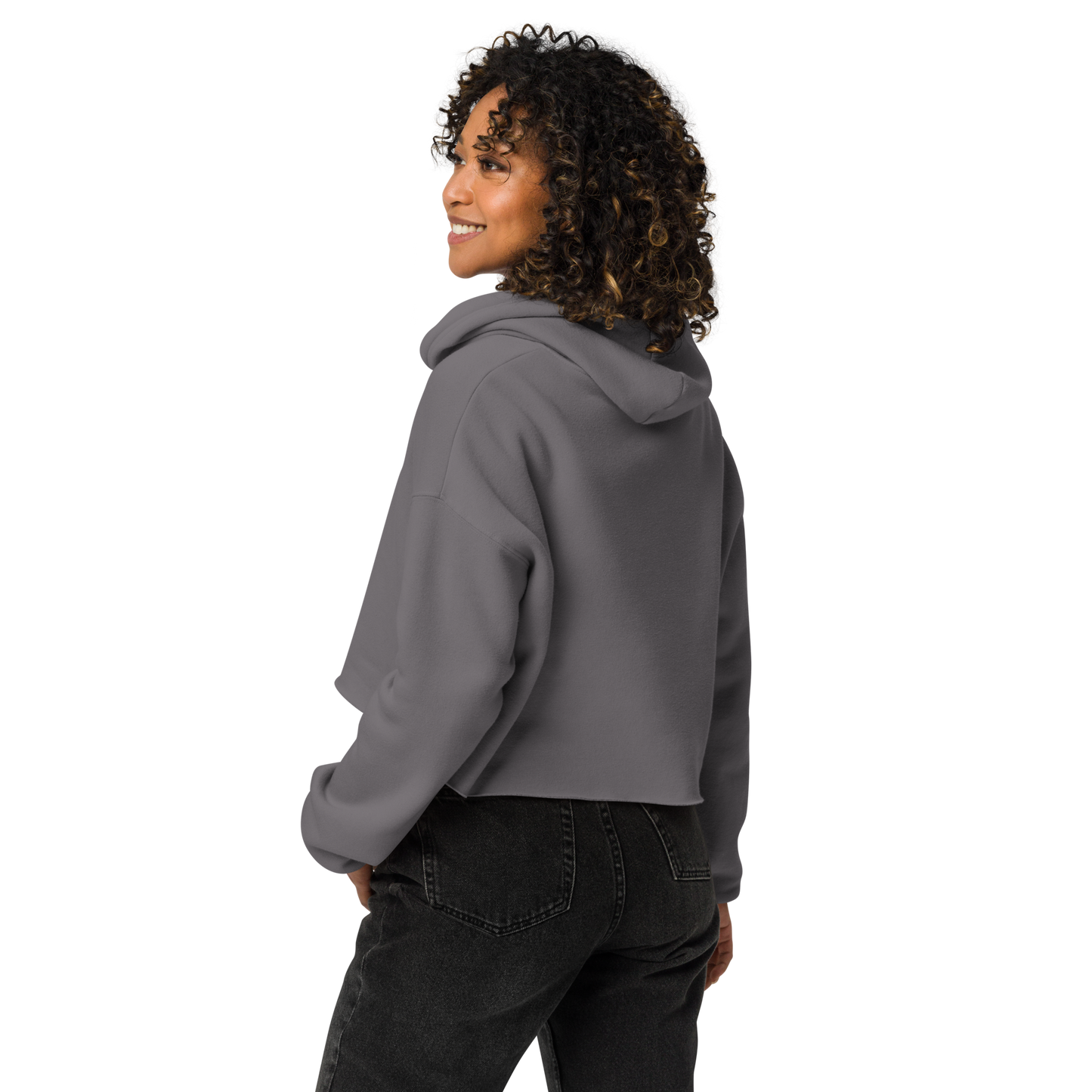 La vida es bella embroidered Crop Hoodie