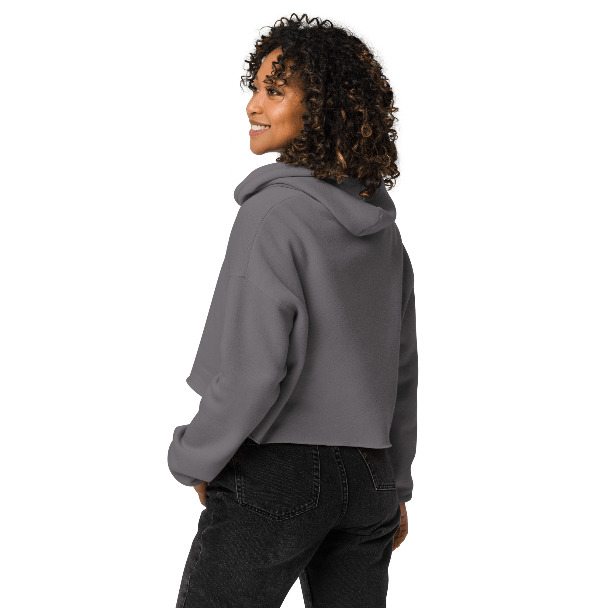 La vida es bella embroidered Crop Hoodie