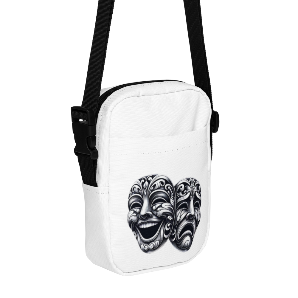 Drama masks crossbody bag