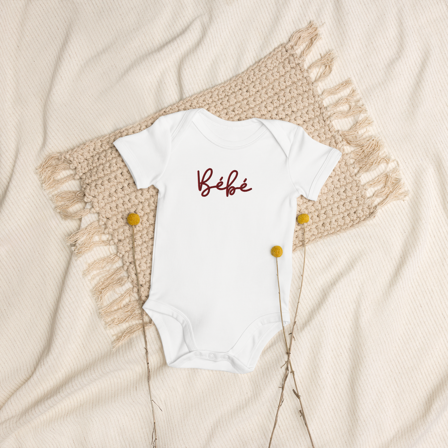 Bébé embroidered Organic cotton baby onesie