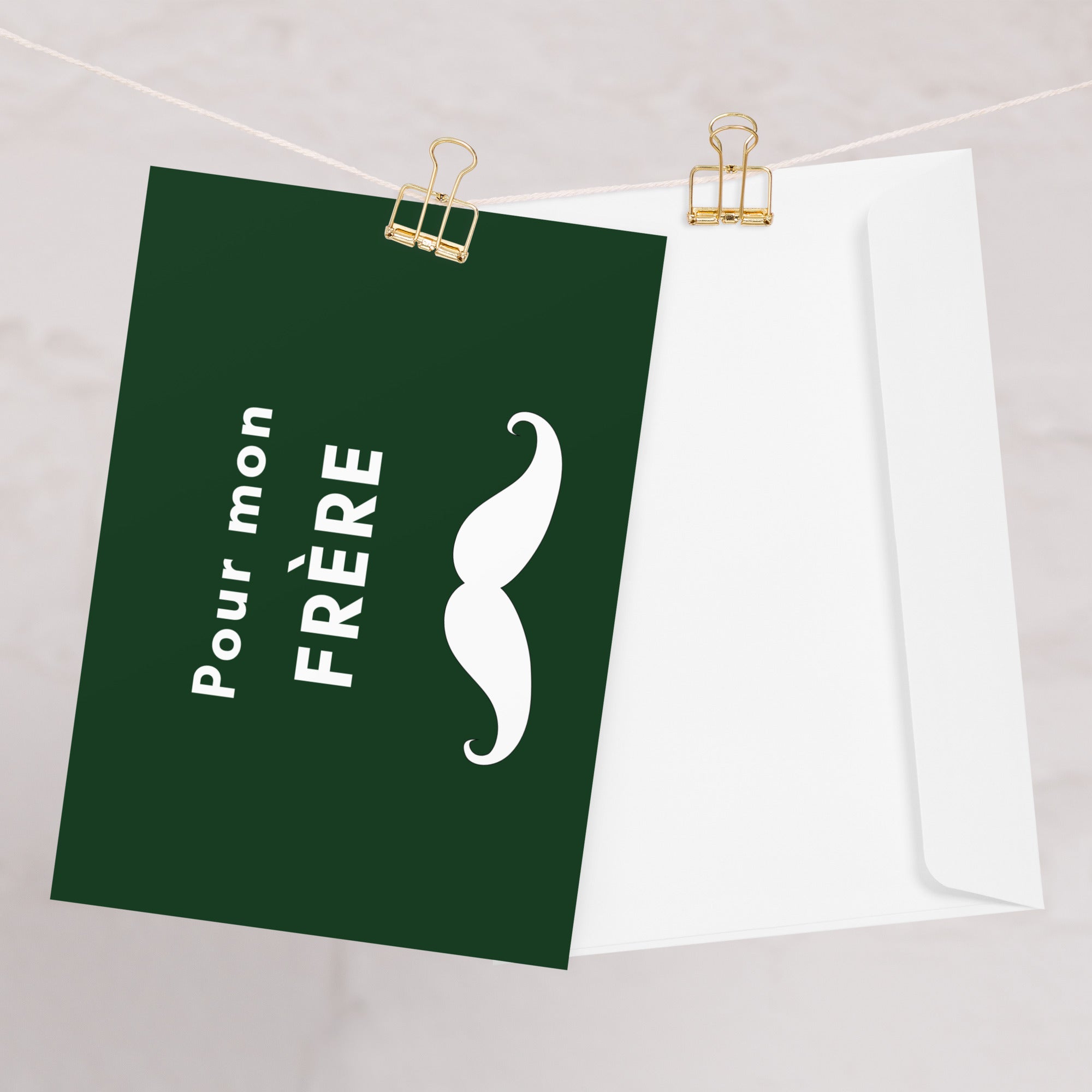 Pour mon frère moustache Greeting card
