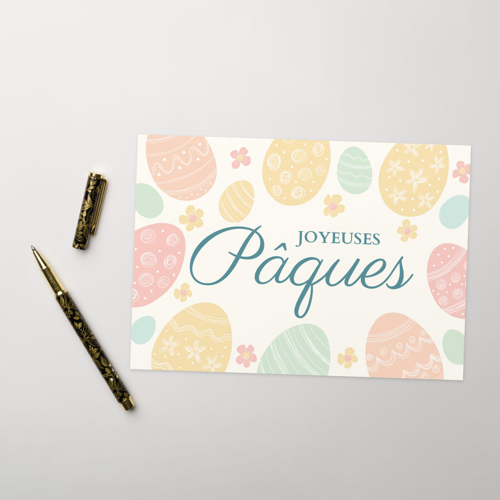 Joyeuses Pâques French Easter blank Greeting card with envelope