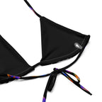 Rainbow color splash recycled string bikini - black by La Vie Bien