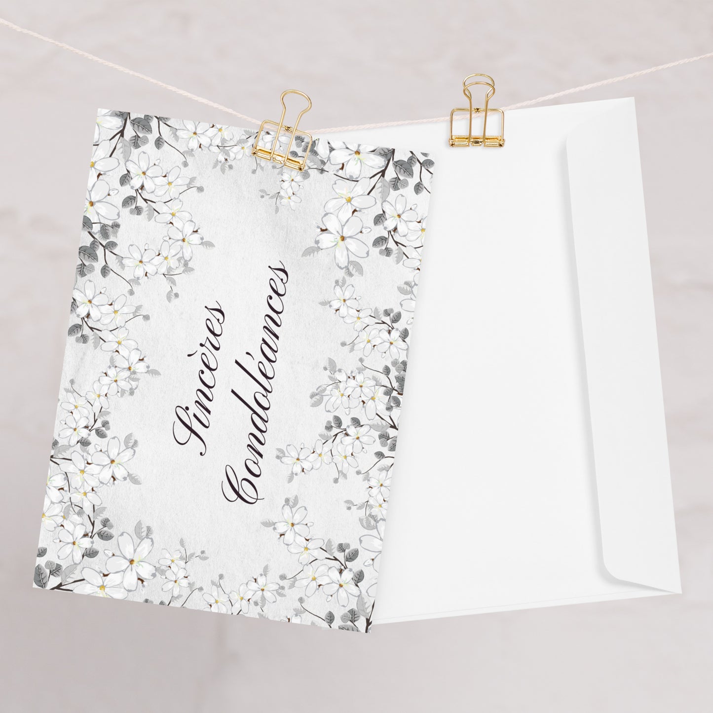 Sincères condoléances sympathy card