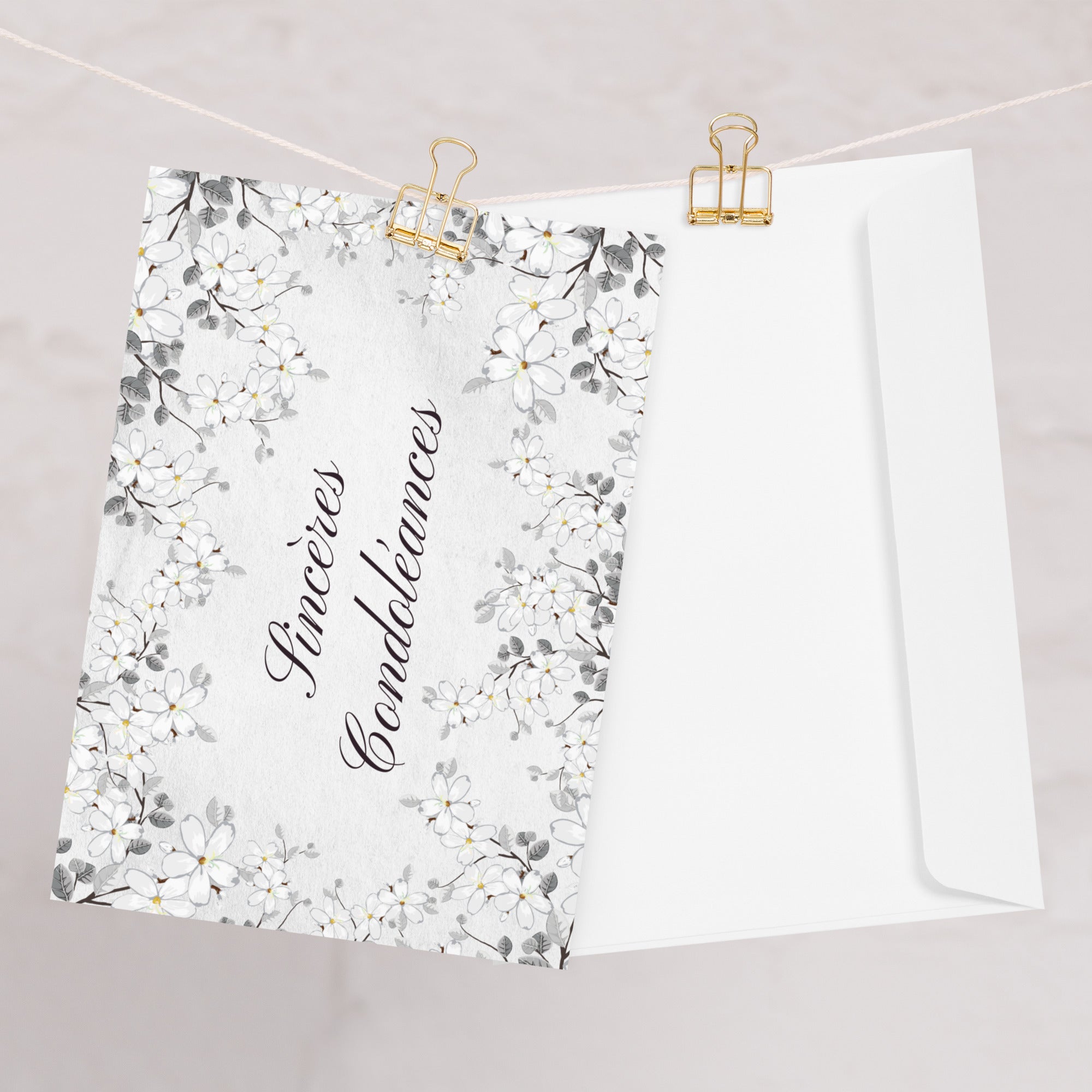 Sincères condoléances sympathy card