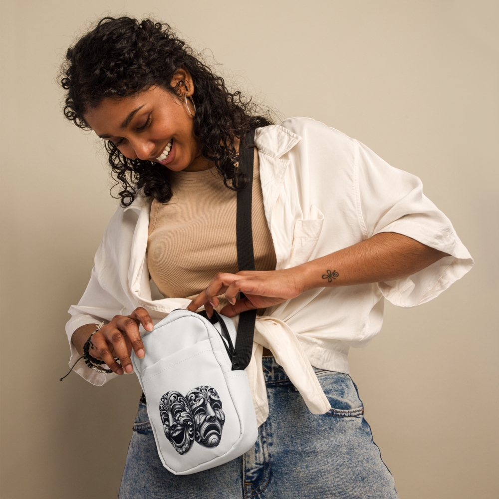 Drama masks crossbody bag
